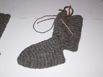 Socke mit Schlitz von der Seite